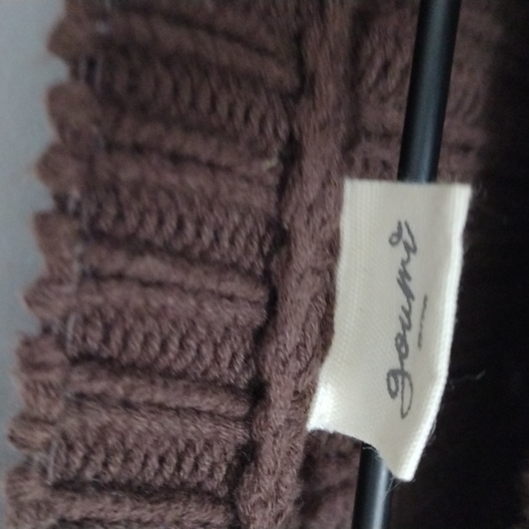 Goumi Women's Chunky Knit Sweater Size S/M Bark Brown 100% Organic Cotton - Picture 6 of 8
